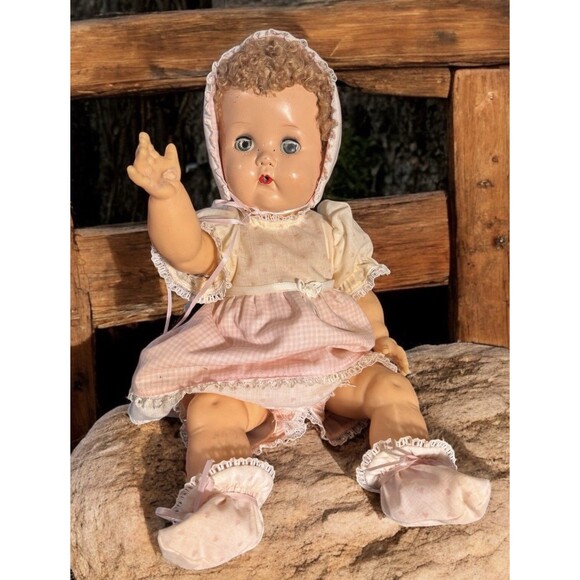 VTG Ideal Doll Betsy Wetsy 15.5” Rubber Body Tiny Tears Doll~Hard Head Baby Girl - Picture 1 of 13